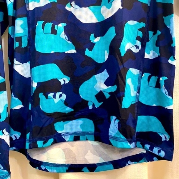 Children’s Lands’ End Polyester & Spandex Blue Polar Bear Rash Guard Shirt Sz M - Picture 3 of 7